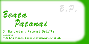 beata patonai business card